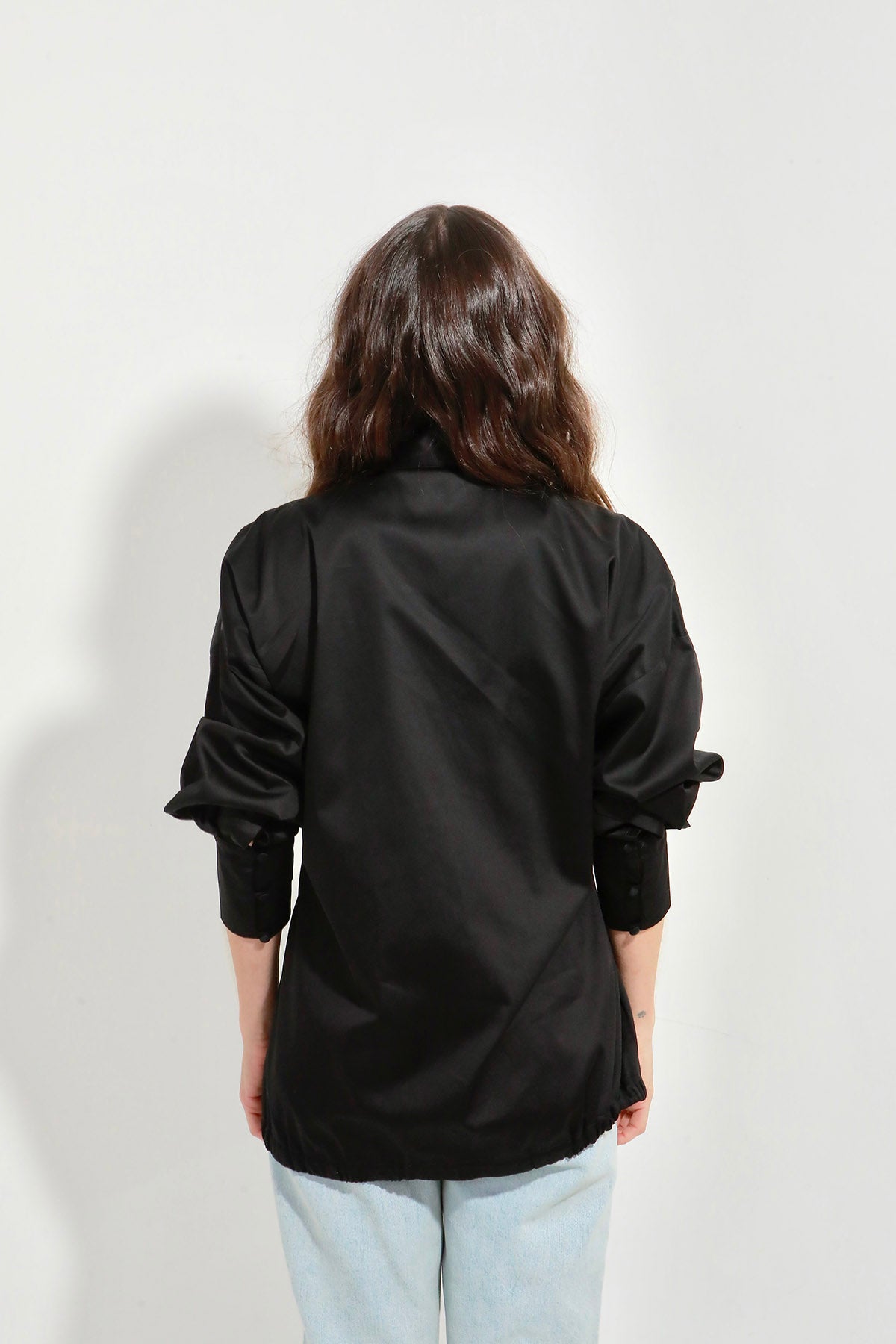 BLACK SATIN OFF SHOULDER TOP – Carla Zampatti